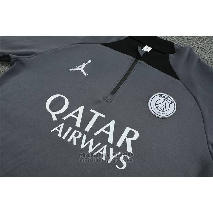 Chandal de Sudadera del Paris Saint-Germain Jordan Nino 2023-2024 Gris